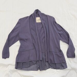 Anthropologie Lavender Open Front Cardigan—Large